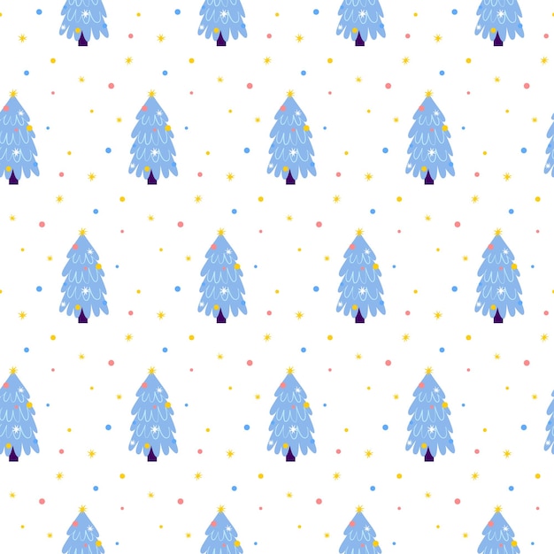 Star Christmas Tree Seamless Pattern