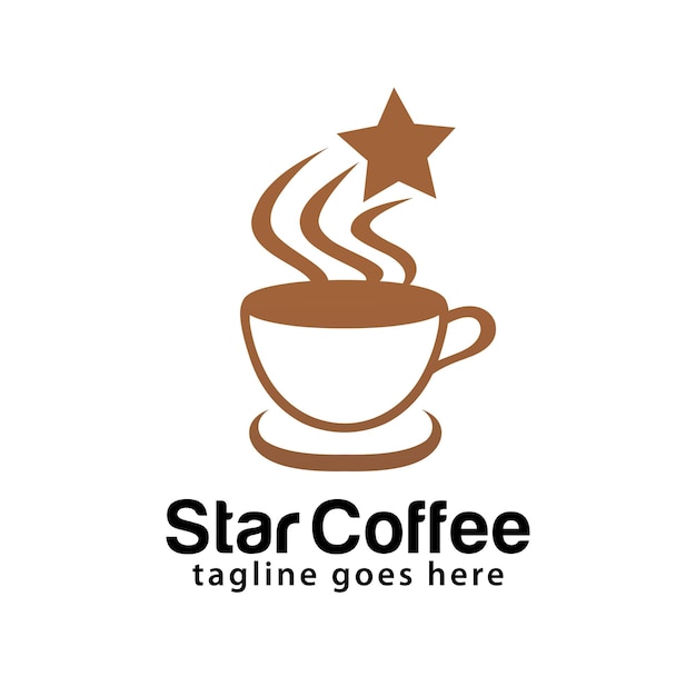 Star coffee logo design template