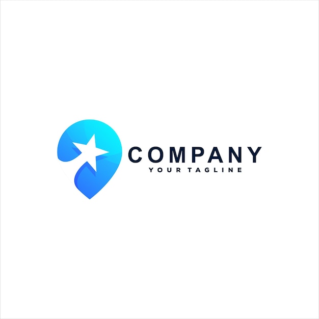 Star color gradient logo design