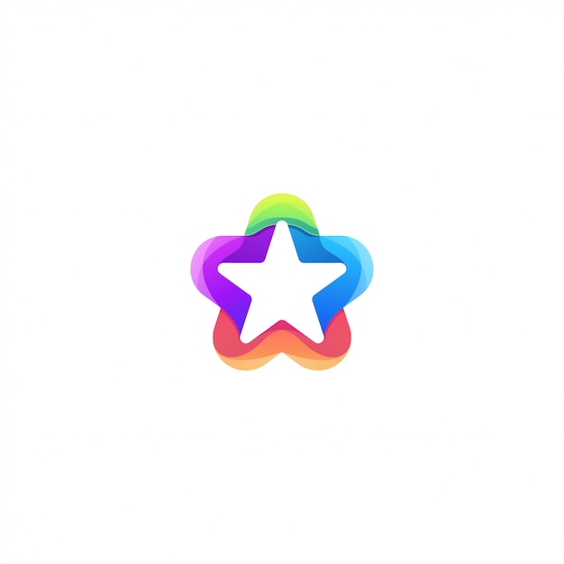 Star color logo design vector abstract