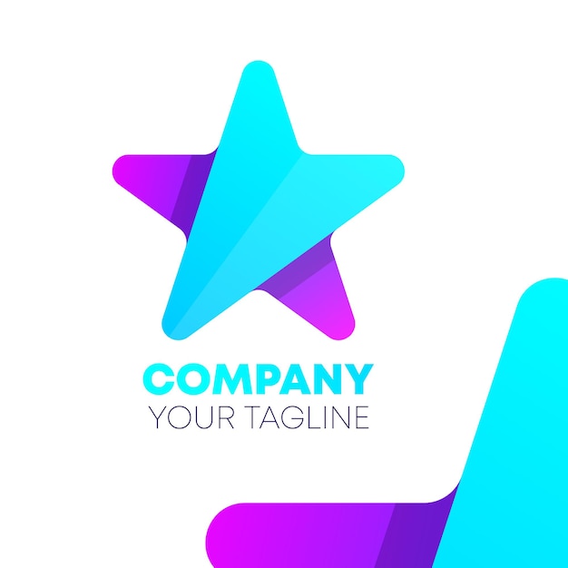 Star colorful gradient logo icon template