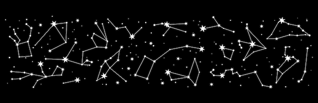 Vector star constellation mystic astrology night sky map