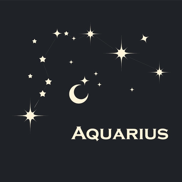 Star constellation zodiac aquarius. Vector. All elements are isolated