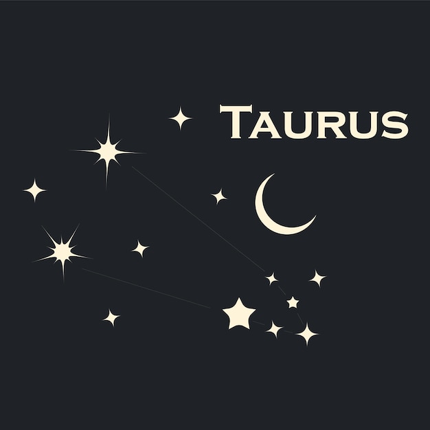 Star constellation zodiac Taurus. Vector. All elements are isolated