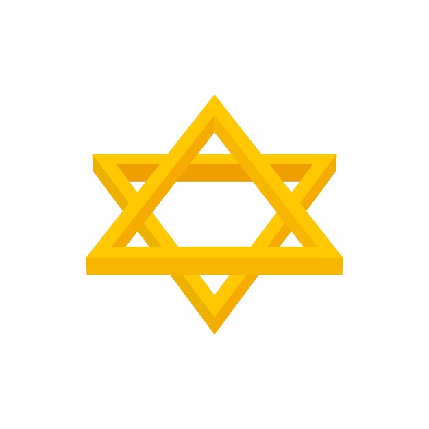 Vector star of david icon in cartoon style on a white background