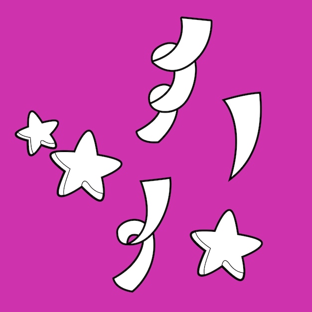 Star Decoration in Graduation Theme Digital Stamp