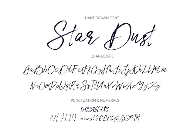 Звездная пыль ручной векторный шрифт