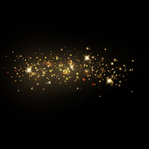 Particelle scintillanti di polvere di stelle. illustrazione.