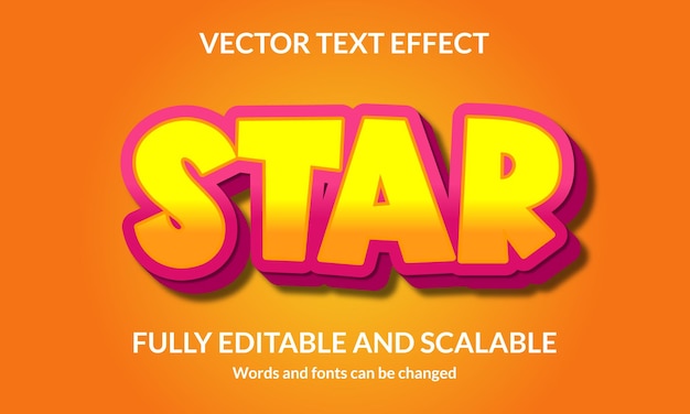 Star editable 3d text style effect