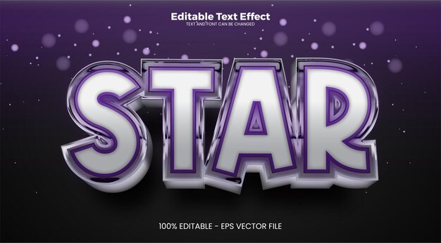 Star editable text effect in modern trend style