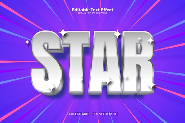 Star editable text effect in modern trend style