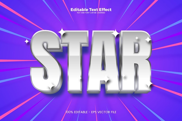 star editable text effect in modern trend style