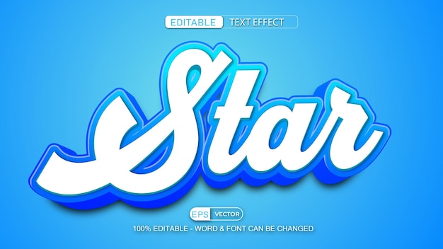 Star Editable Text Effect Vector 3d style