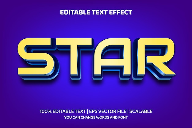 Star Editable text effect