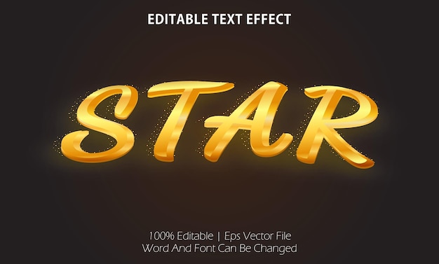 Vector star editable text style effect