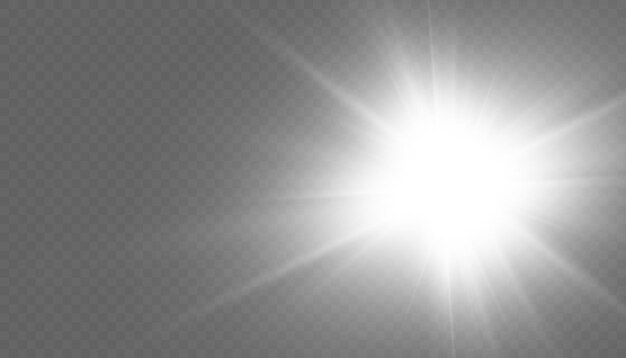 Star explosion vector illustration, glowing sun. Sunshine isolated on transparent background