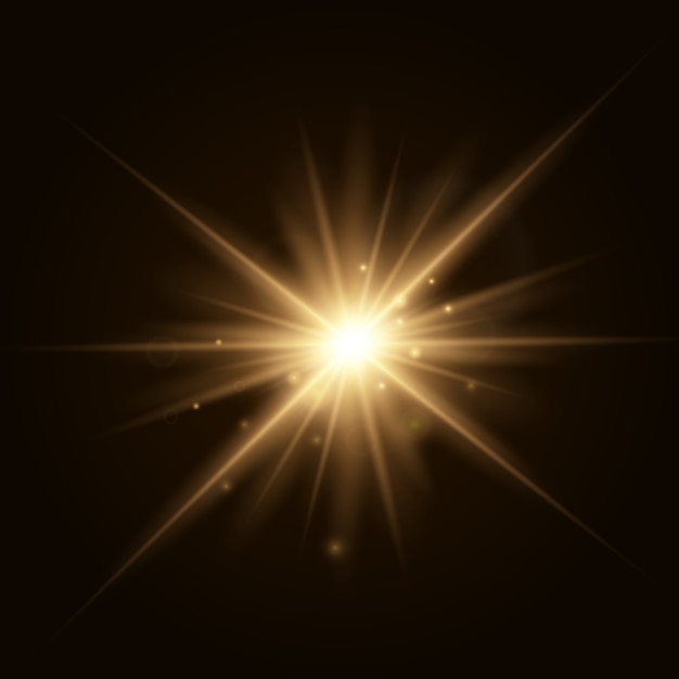 Star explosion vector illustration, glowing sun. Sunshine isolated