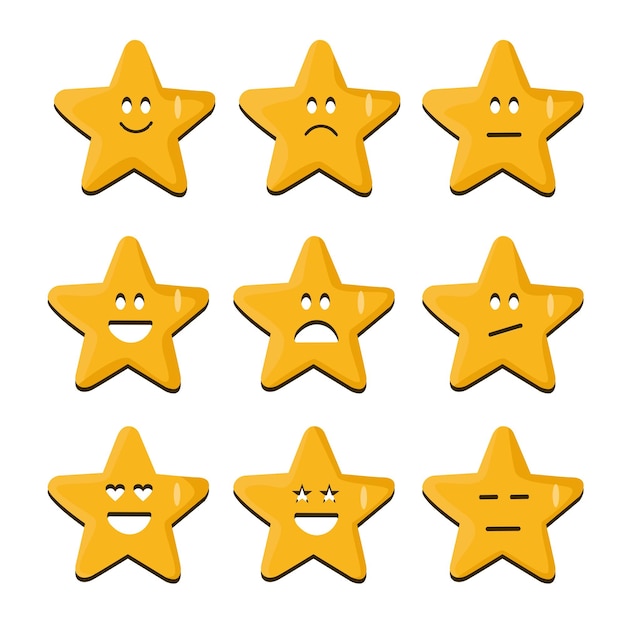 Vector star expression illustration set design