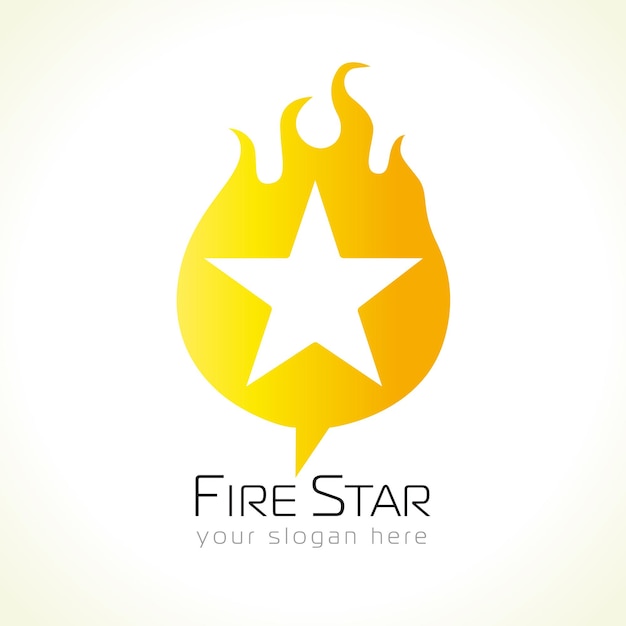 Star and flames, creative logo. Star shape, symbol of winners and celebrities in any nominations.