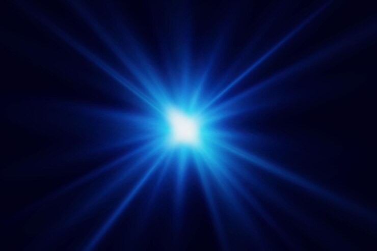 Vector the star flashed with bright light the glowing light explodes