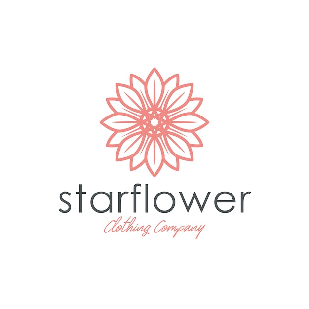 Vector star flower fashion logo sjabloon