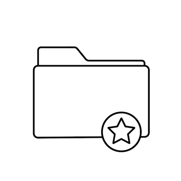 Star folder vector icoon symbool grafisch geïsoleerd teken web icoon ontwerp