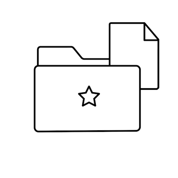 Star folder vector icoon symbool grafisch geïsoleerd teken web icoon ontwerp