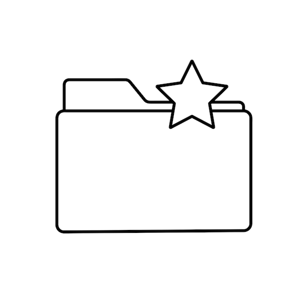Star folder vector icoon symbool grafisch geïsoleerd teken web icoon ontwerp