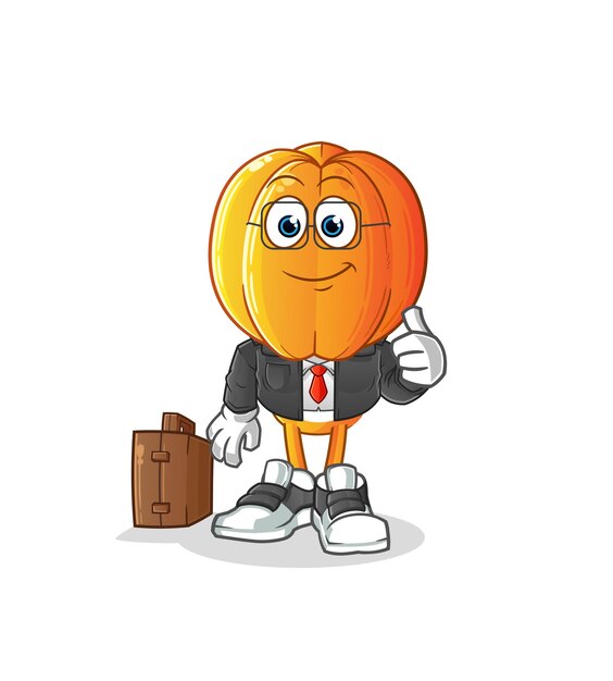 Star fruit head cartoon office worker mascot cartoon vector