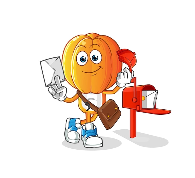 Star fruit head cartoon postman vector. cartoon character