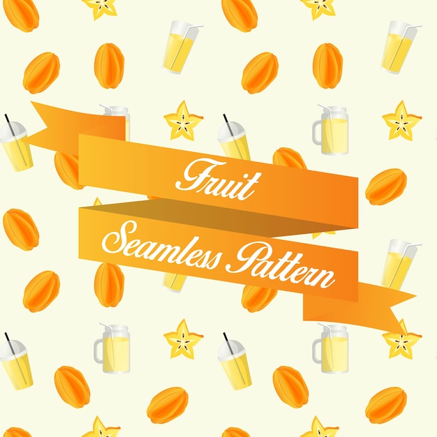 Star fruit juice seamless pattern background