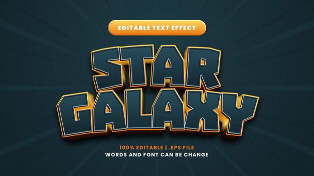 Star galaxy editable text effect in modern 3d style