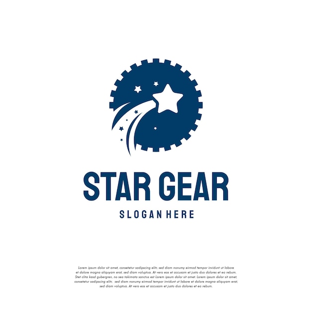 Star gear logo ontwerpen concept vector, bright mechanic logo sjabloon, beste reparatie logo symbool