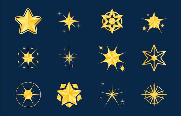 Vector star gold gradient icon