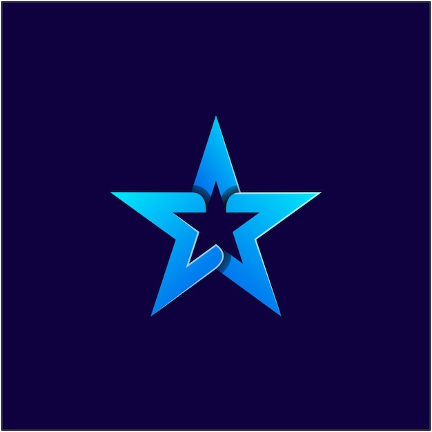 星のグラデーションのユニークなロゴのテンプレート