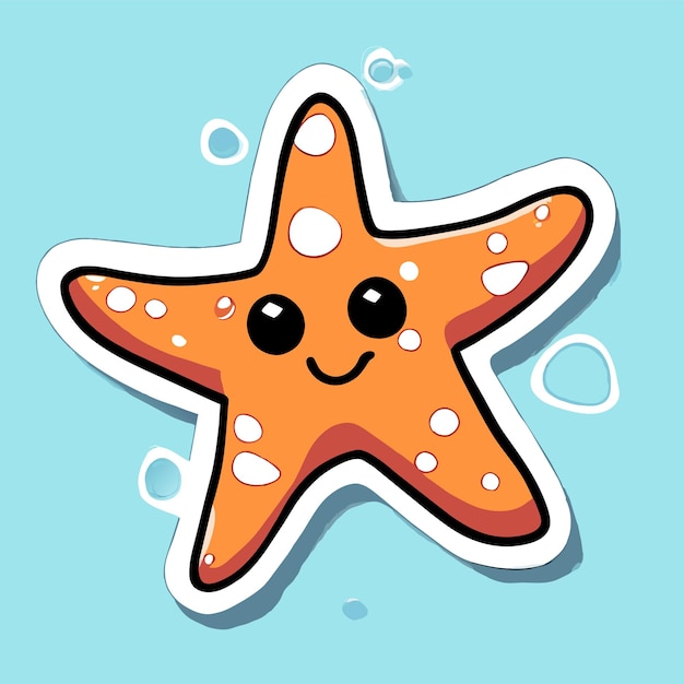 Star hand drawn flat stylish mascot cartoon character drawing sticker icon concept isolated