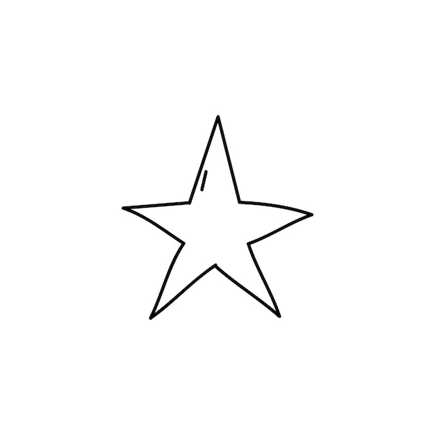 Star hand drawn icon Childish doodle sketch of rating and approval symbol