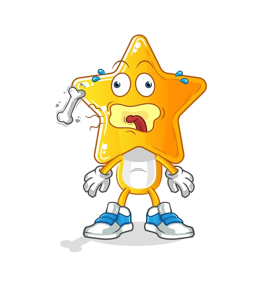 star head cartoon burp mascot cartoon vector