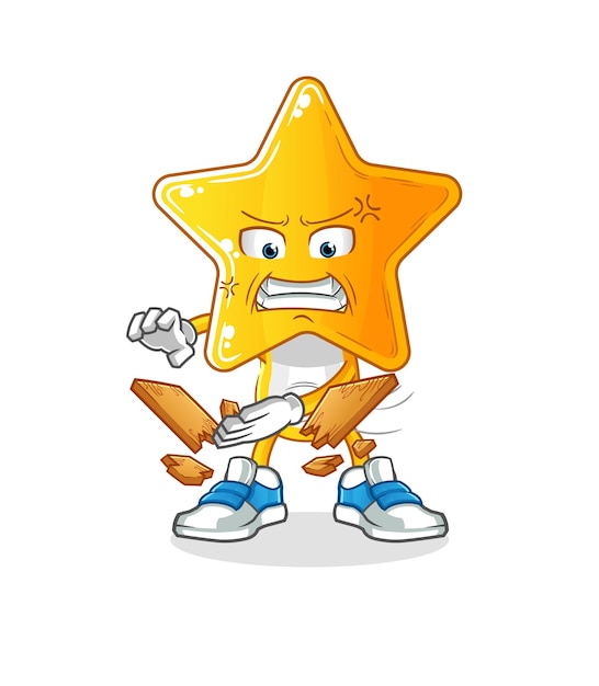 Vector star head cartoon karate mascot cartoon vector