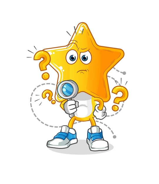 star head cartoon searching illustration character vector