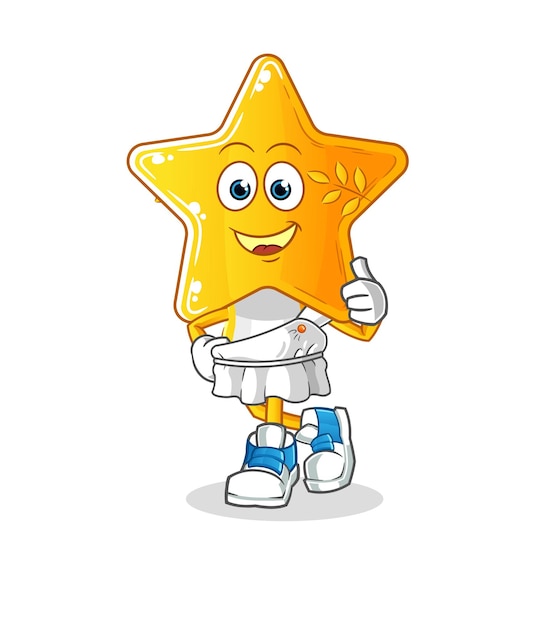 star head cartoon with greek clothing cartoon mascot vector