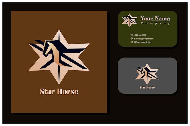 star horse vector logo concept