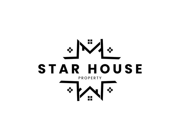 Star House Property Business Logo Ontwerp Template