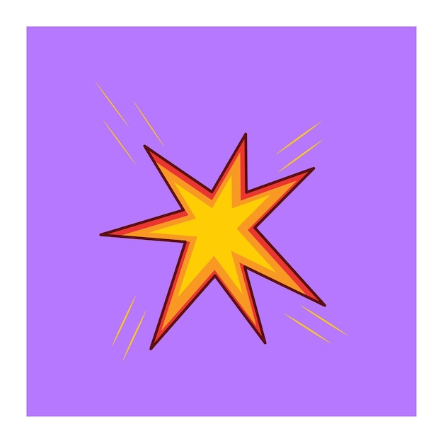Vector star icon in flat style with shadow