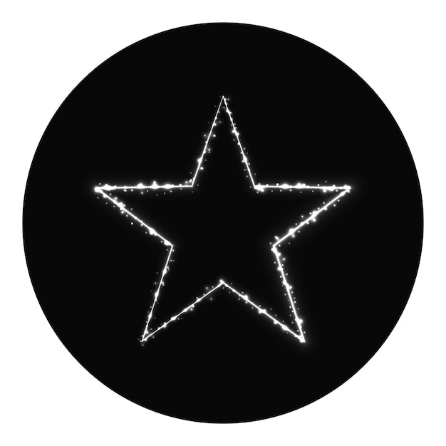 Star icon of gray lights on black background