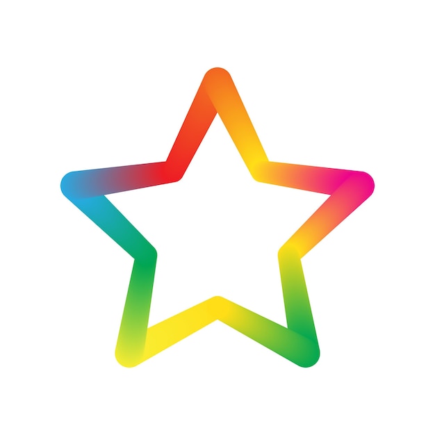 Vector star icon isolated colorful vector star icon abstract star