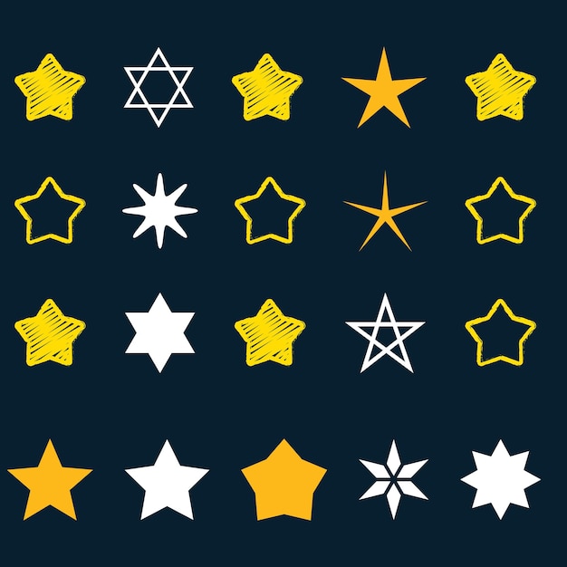 Vector star icon set vector stock illustration different forms of stars constellations galaxies