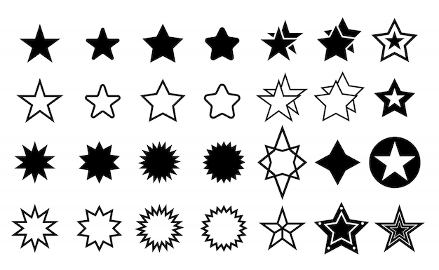 Vector star icon set
