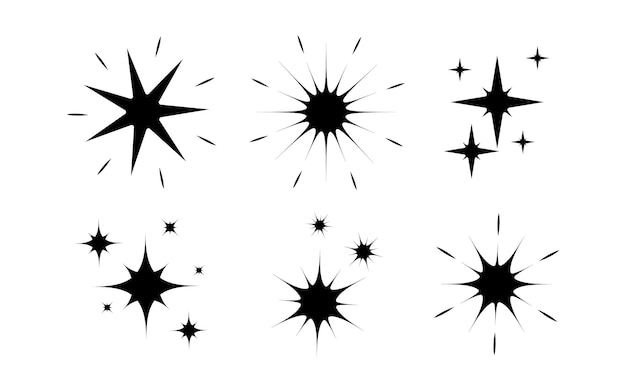 Значок звезды Sky Xmas любимый и ночной набор иконок Векторная иллюстрация