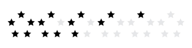 Star icon Star in circle 5 stars rating Set of five stars Star set vector icon Feedback concept Vector illustration